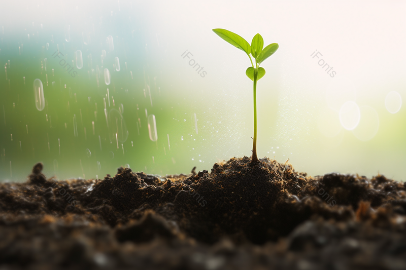 雨后茁壮生长的植物高清特写摄影图,高清,摄影图,摄影图片,图片大全,摄影图免费下载